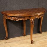 Demilune table with geometric decorations from the 20th century