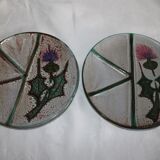 Lot of 8 plates pattern with thistles