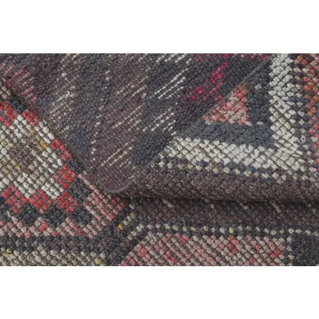 Boho Chic Turkish Pink Vintage Oushak Wool Runner Rug 82x271