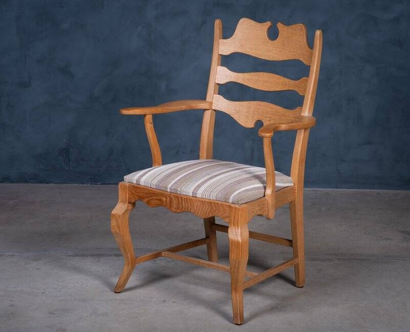 Mid-Century Modern Razorblade Armchair in Oak by Henning Kjærnulf, 1960s