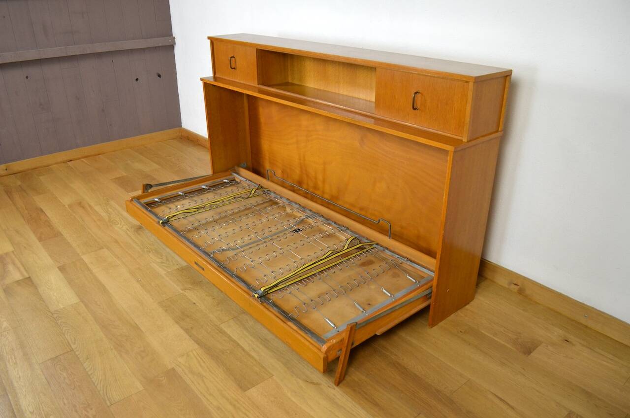 Daybed / Modular Desk Furnished in Vintage Blond Oak 1950