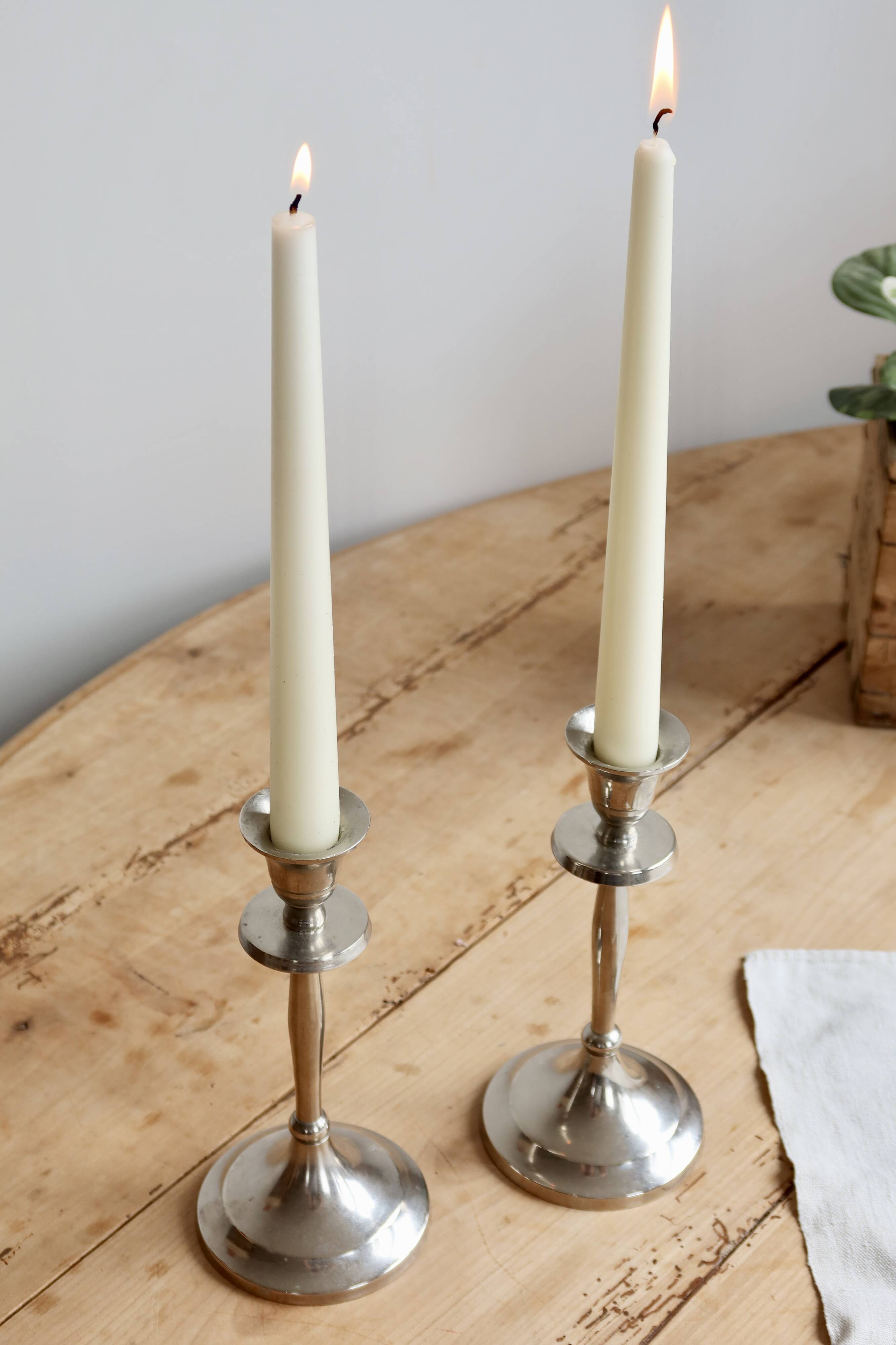 Pair of vintage silver-plated candlesticks