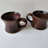 Set of 2 ceramic stoneware mugs cups Signed Alesia