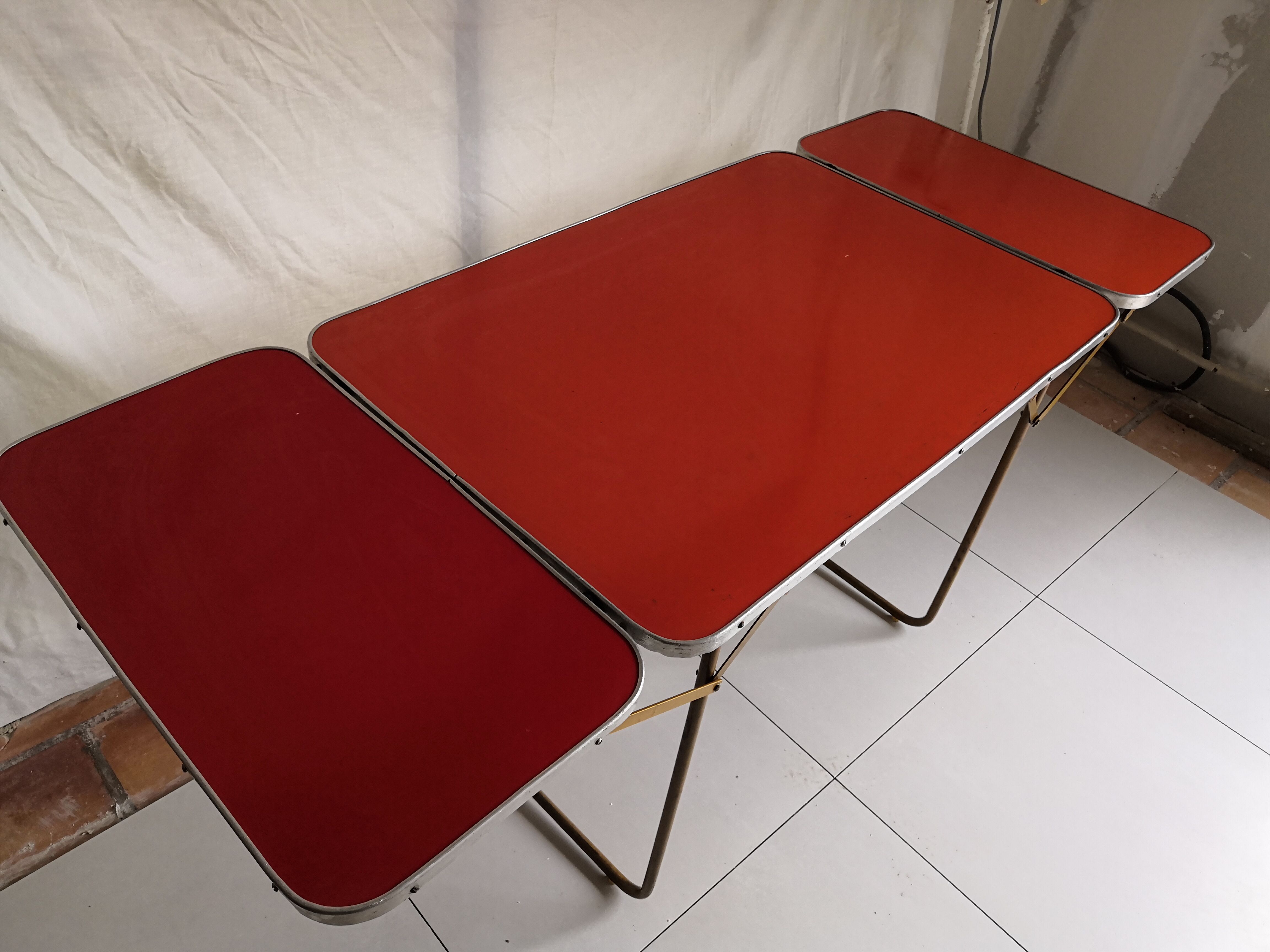 Camping table Lafuma with vintage extensions 60/70s