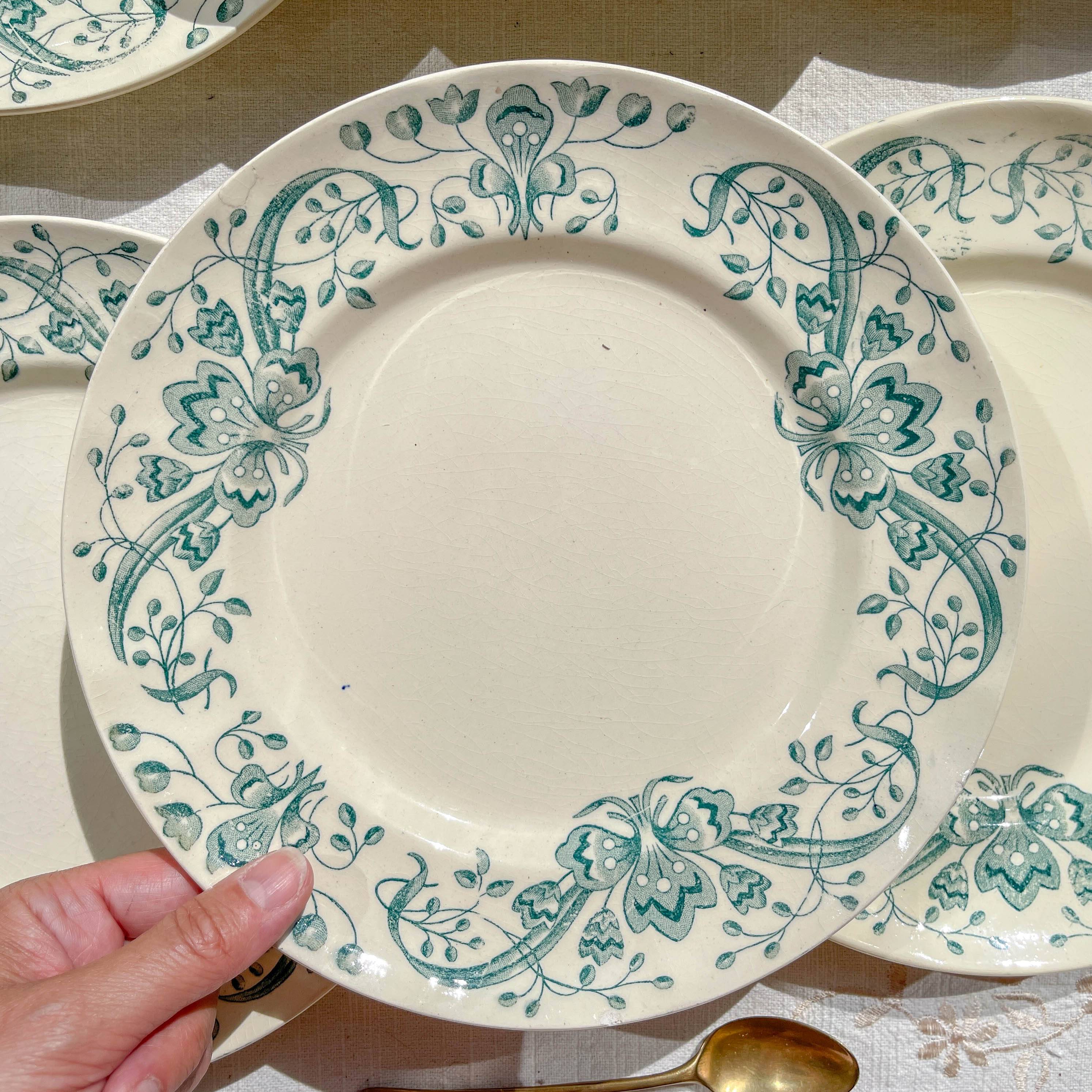 Set of 6 Small Antique Iron Earth Plates "Figuig" – Longchamp 19th Century