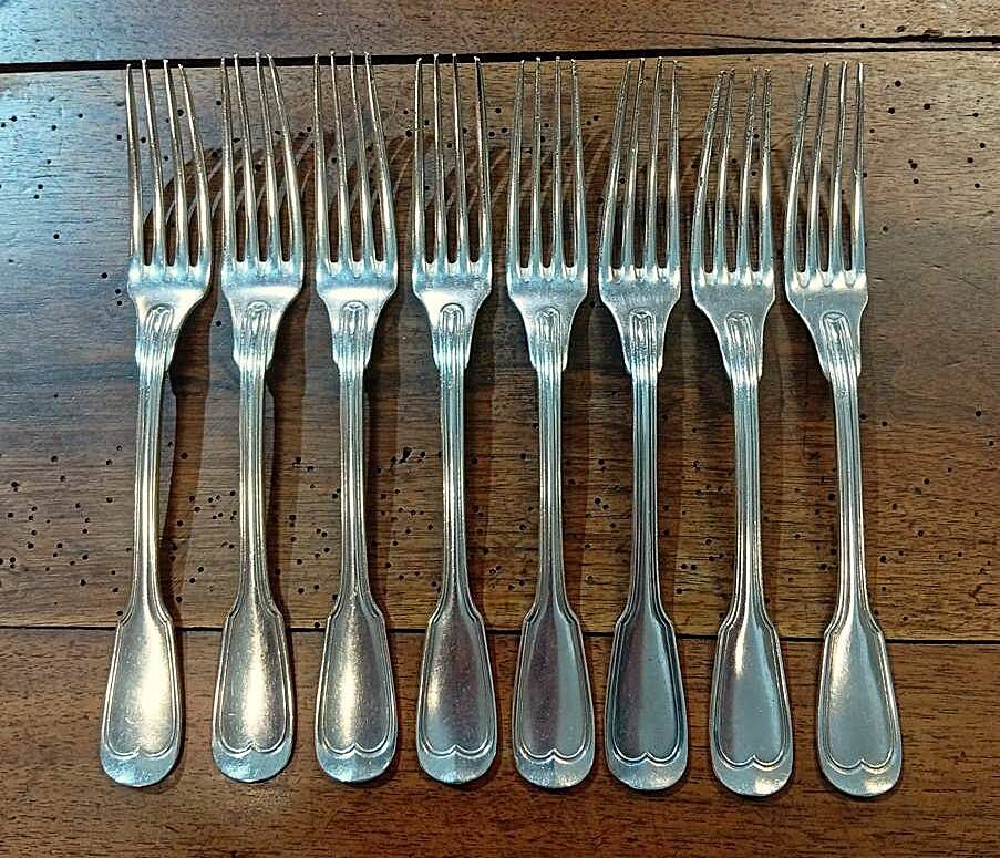 Set of 8 silver-plated forks