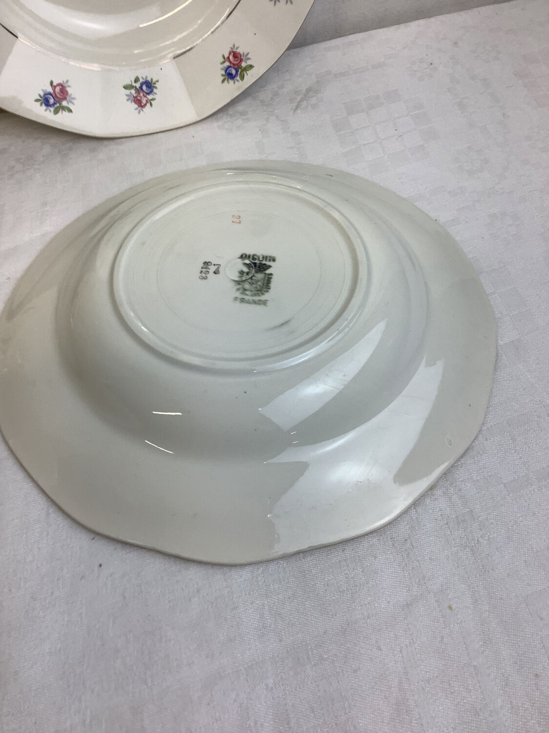 4 Vintage deep plates made in France Digoin Sarreguemines