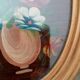Vintage miniature painting oil painting under glass