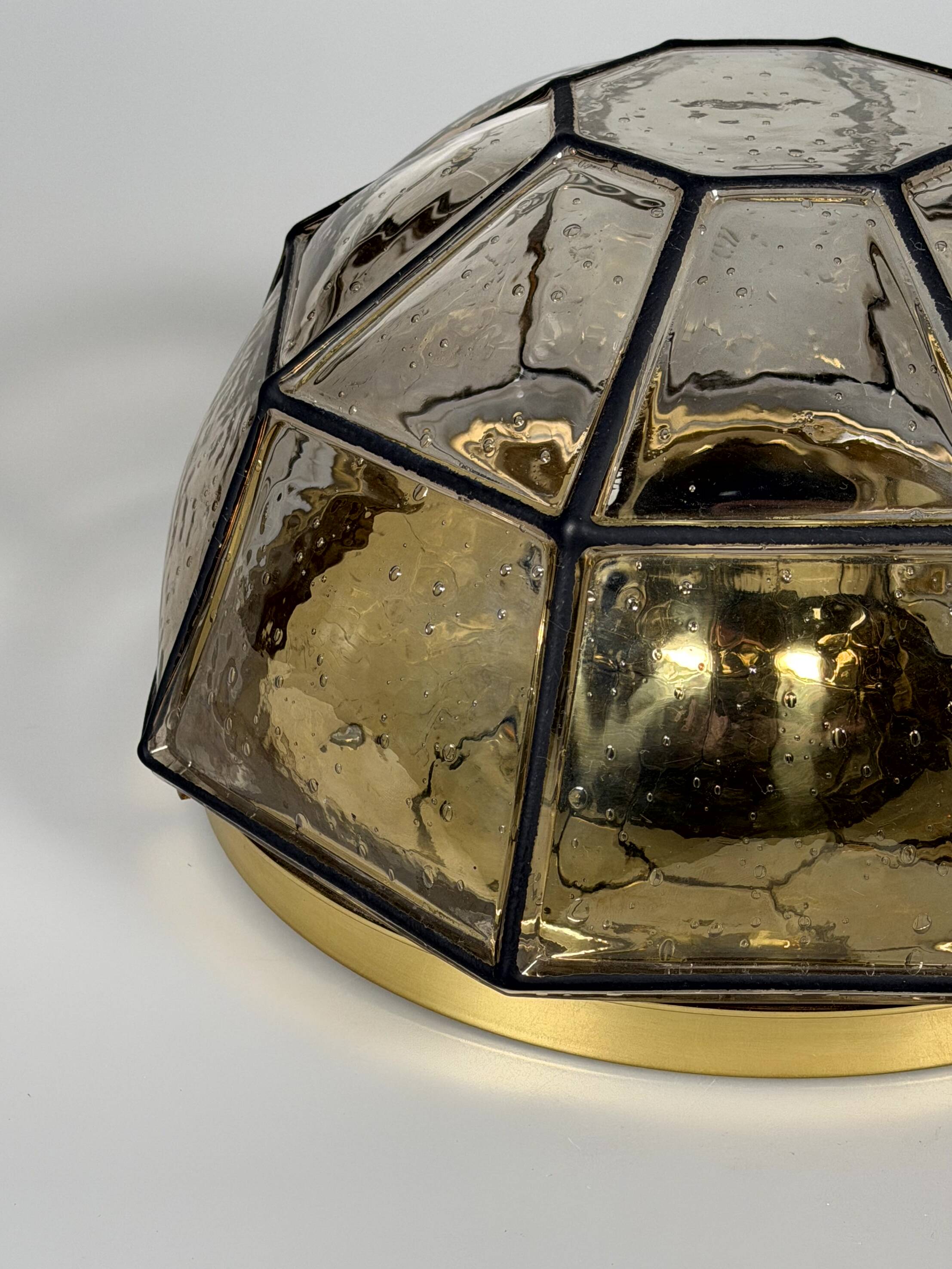 1960s 1970s Ceiling Lamp Flush Mount by Glashütte Limburg Germany