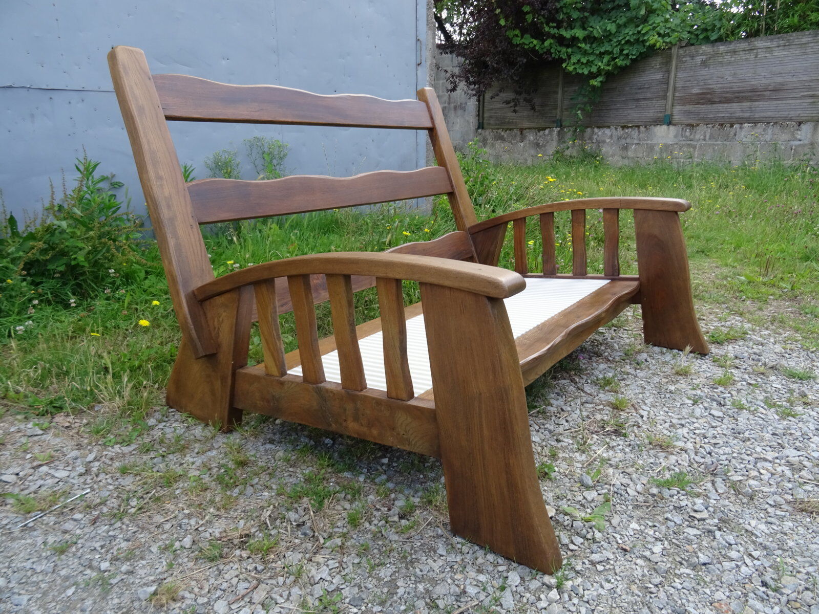 Brutalist elm bench