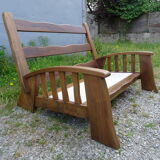 Brutalist elm bench
