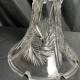 20th century crystal lamp with silver metal frame