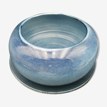 Saladier céramique bleu et sa sous-coupe