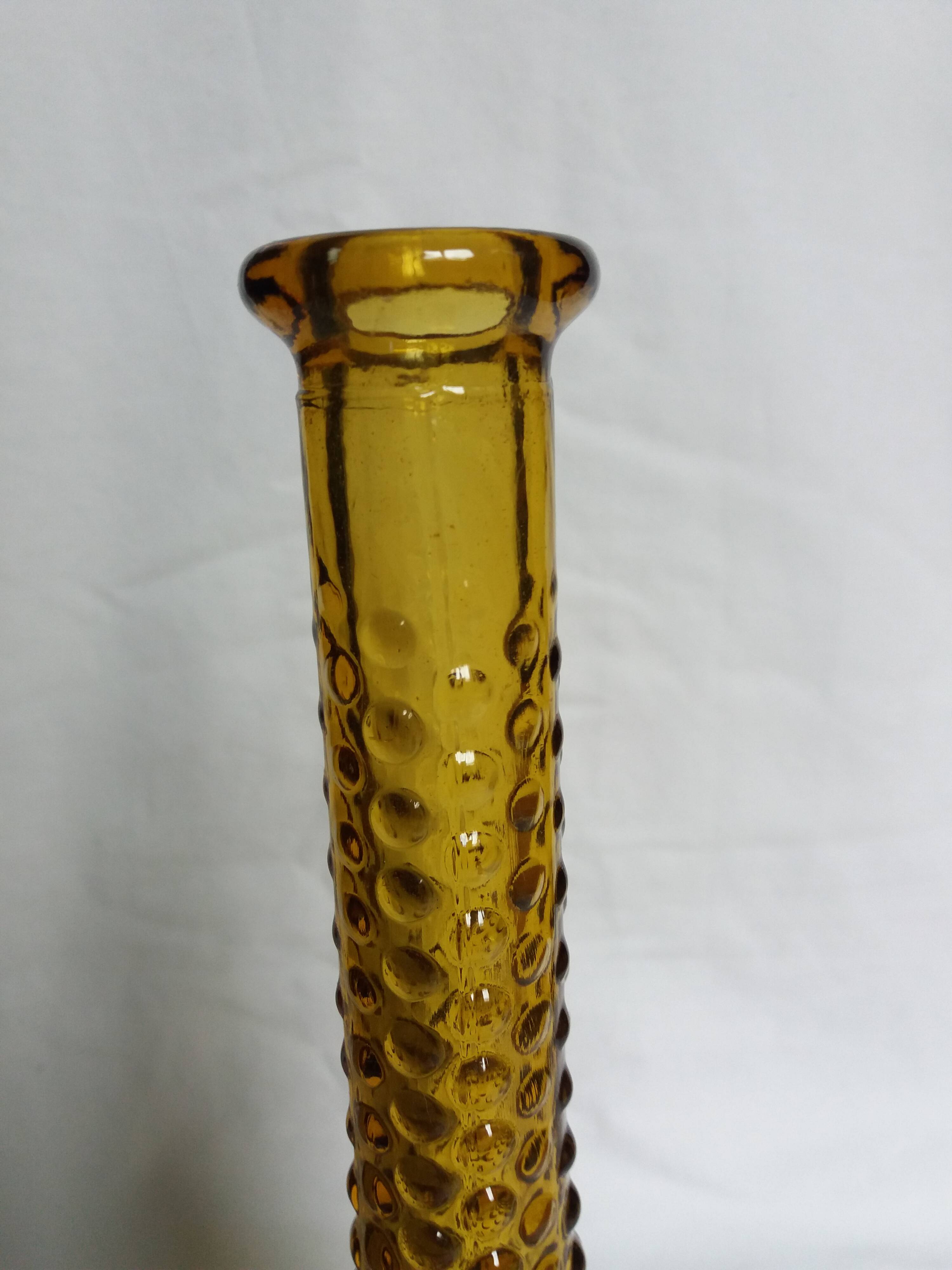 Carafe Empoli Italy Genie bottle in amber glass