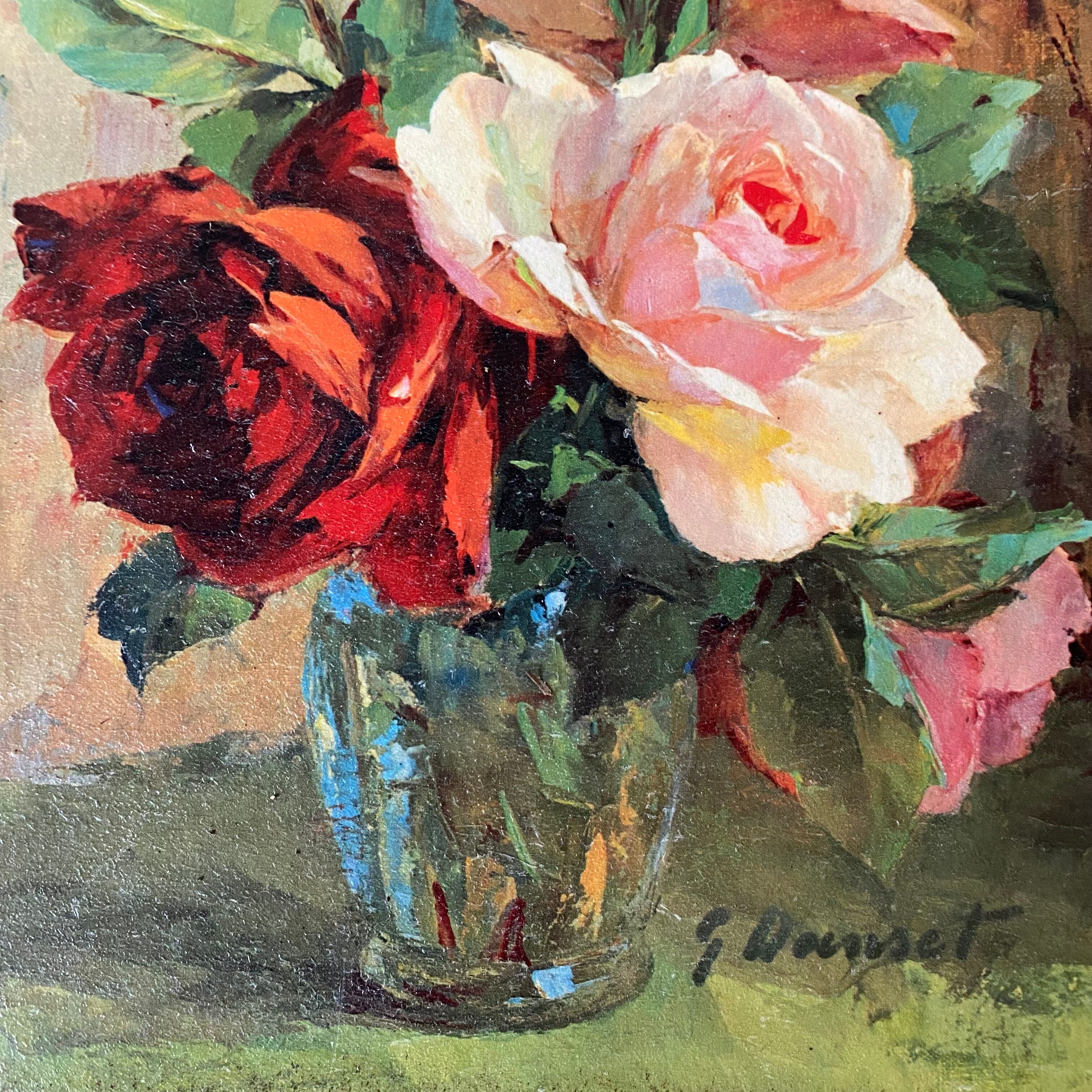 Peinture fleurs  impression d'art sur bois Roses