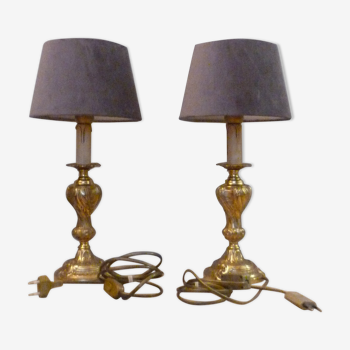 Paire de lampes bougeoir