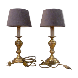 Pair of candlestick lamps