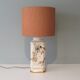Lampe à poser en céramique émaillée couleur crème Louis Drimmer  avec nouvel abat-jour.