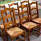 6 chaises à manger paillées dossier haut type ferme