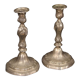 Pair of Italian silvered metal candelabras from 20th century