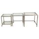 1970s Italian Chrome, Brass and Glass Nesting Tables, Set of Three