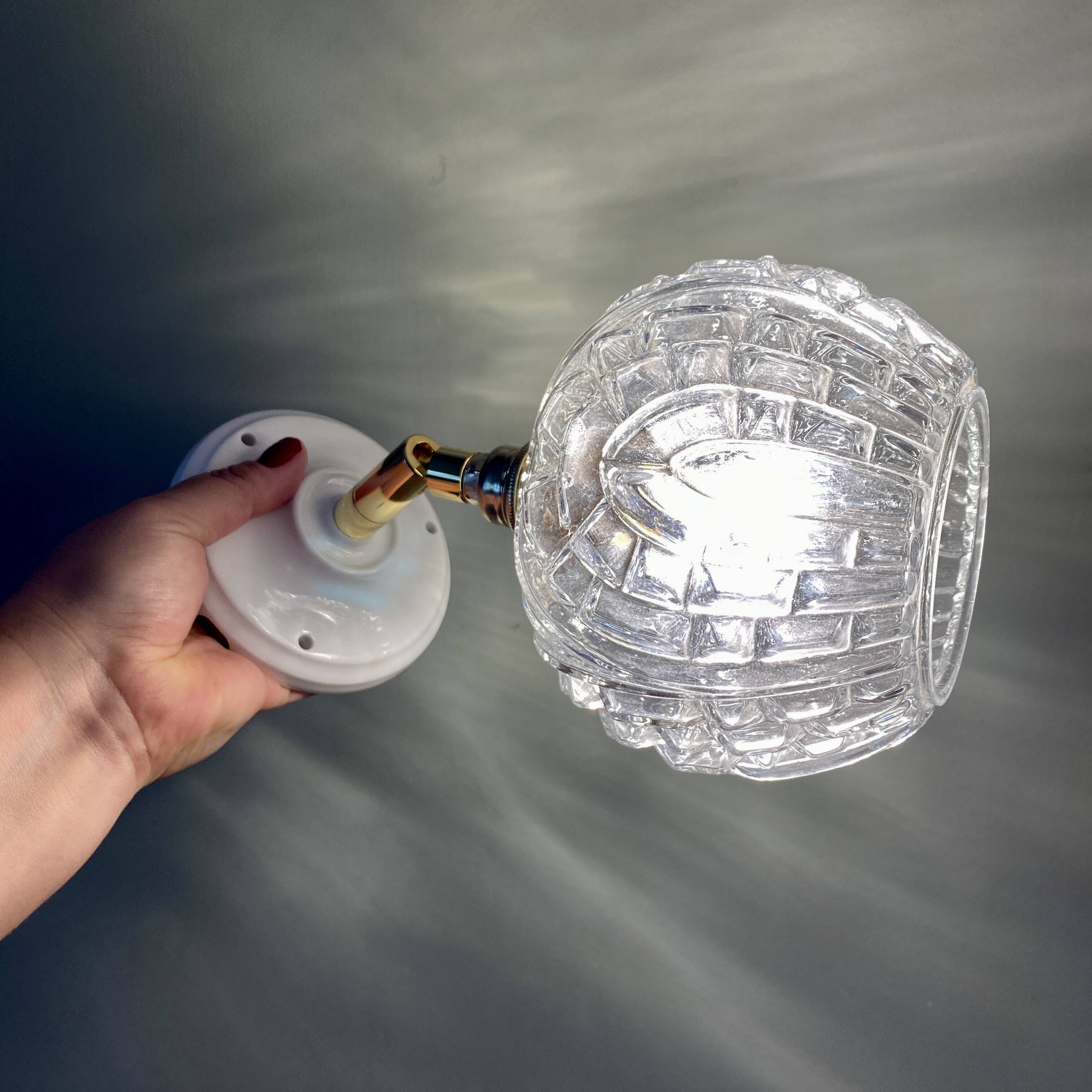 Vintage moulded glass globe wall light