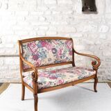 Ancienne banquette à motif floral