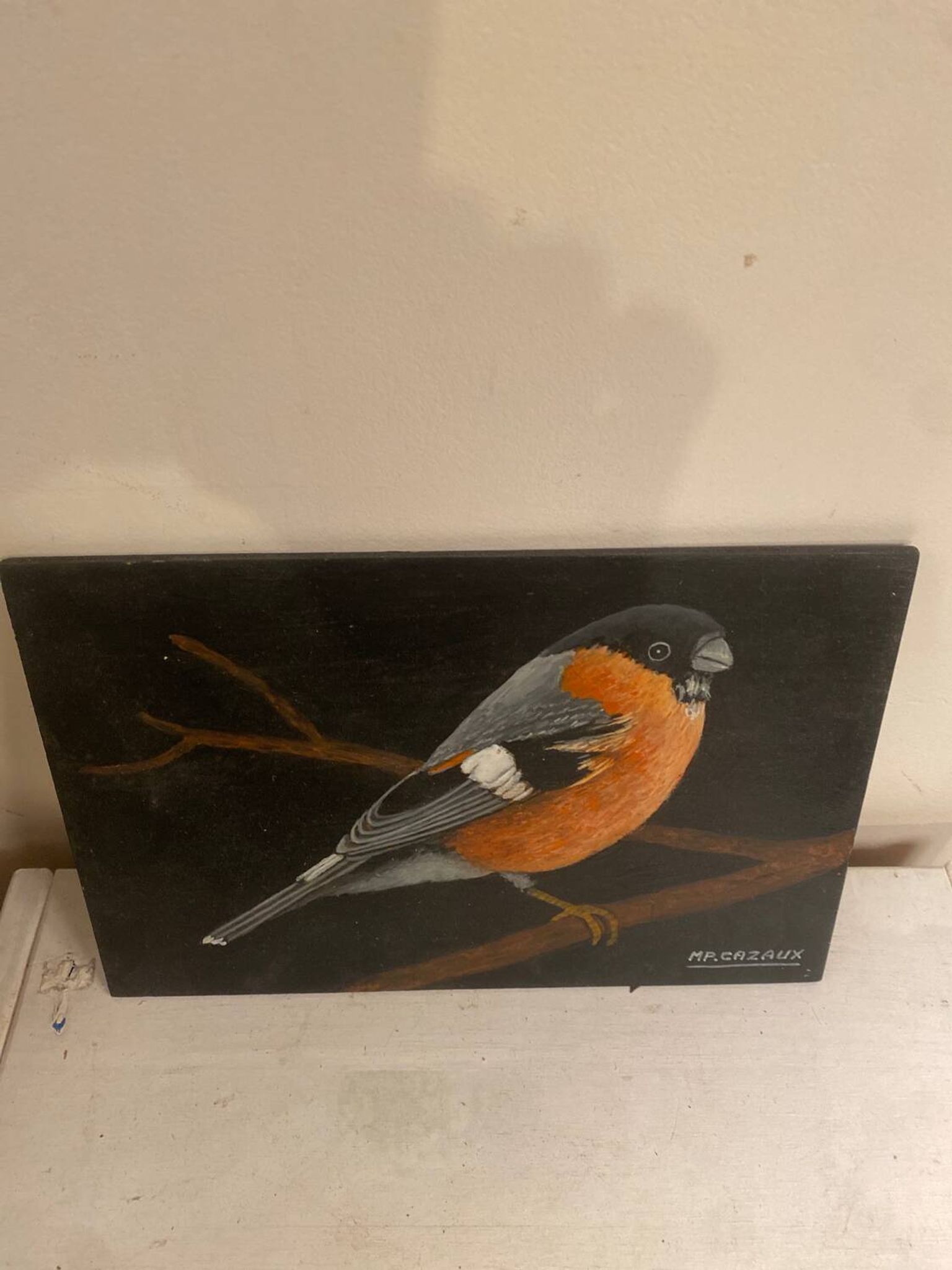 Bird painting on wood