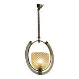 Venetian lantern in Murano glass and brass circa 1950