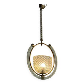 Venetian lantern in Murano glass and brass circa 1950