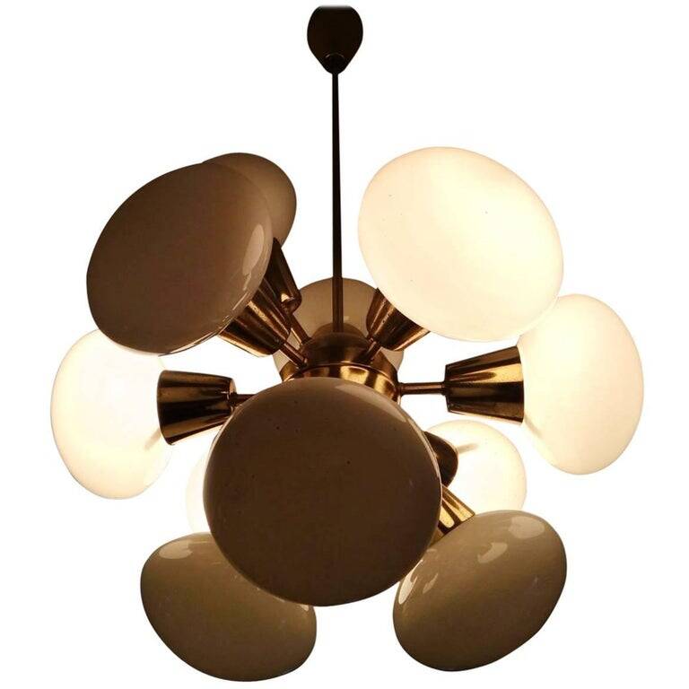 Chandelier Sputnik Kamenický Šenov, années 1970