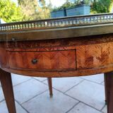 Table bouillotte ancienne style louis xvi plateau marbre