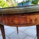 Antique Louis XVI style hot water bottle table with marble top
