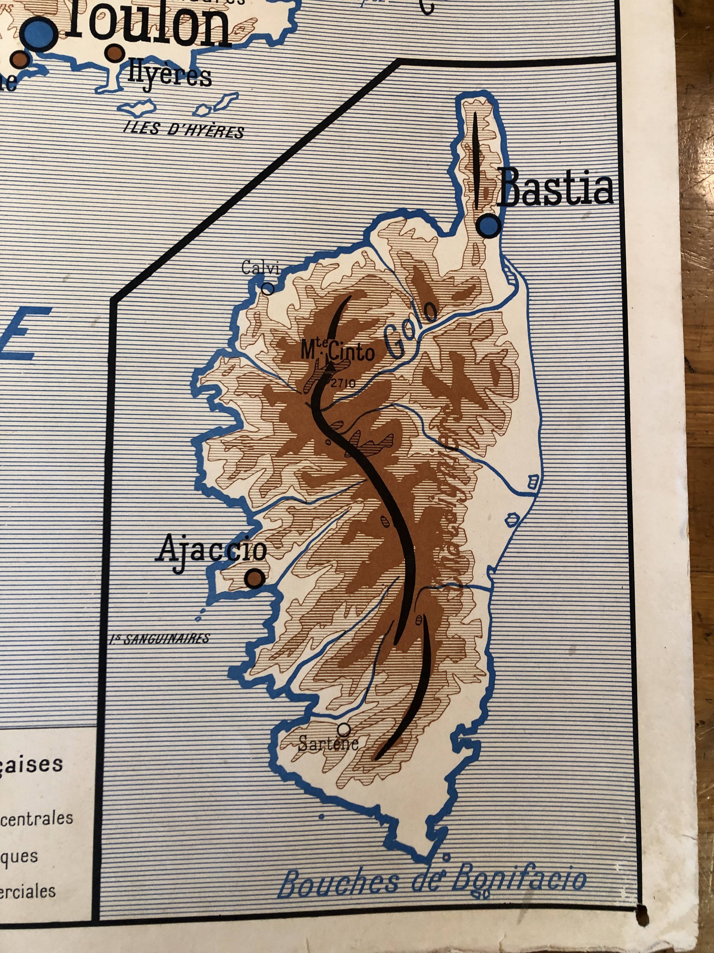 Map old region Marseille and Bordeaux