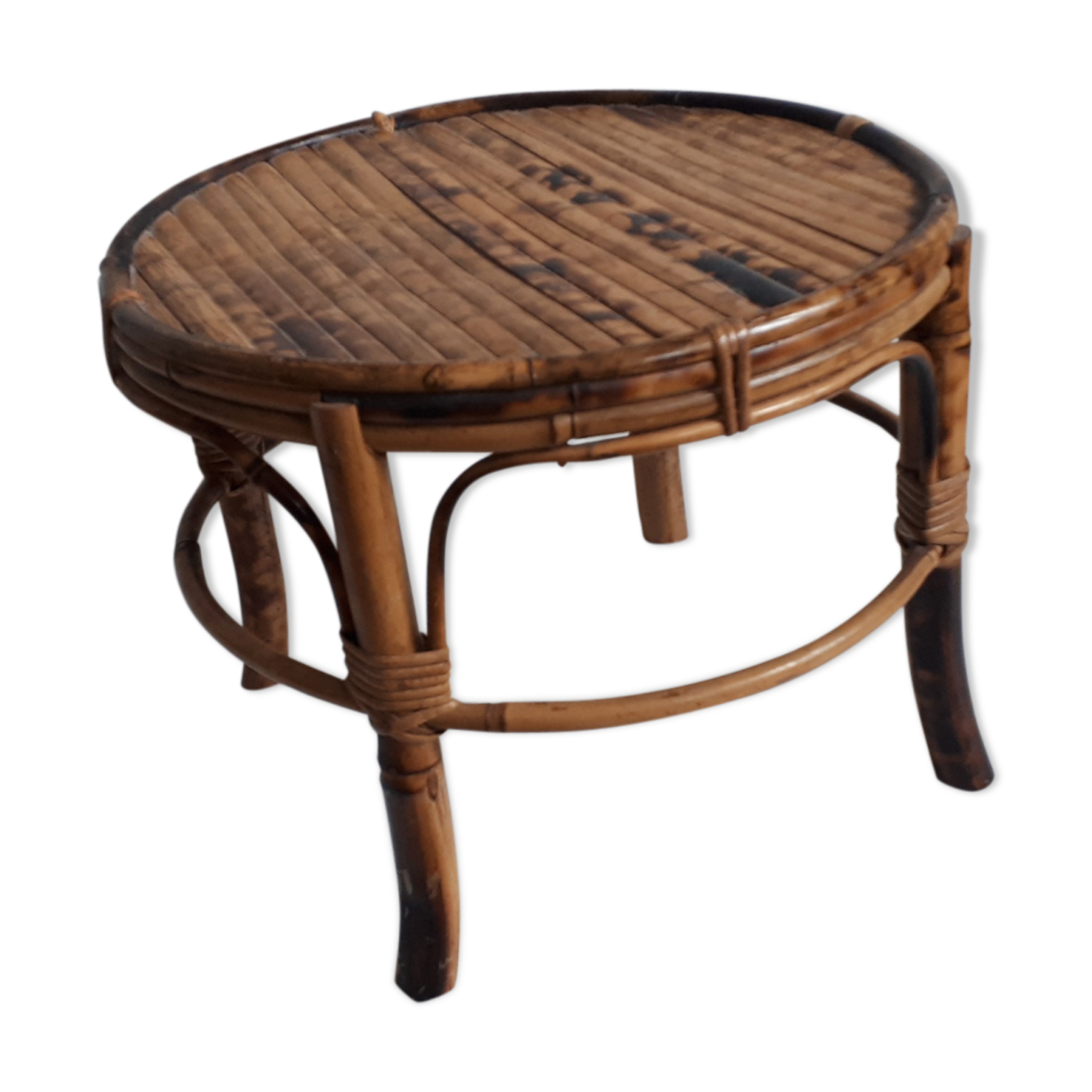Bamboo stool under plant