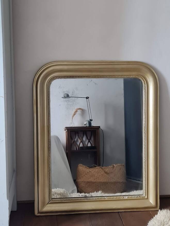 Antique gilt Louis Philippe mirror, 88 x 72