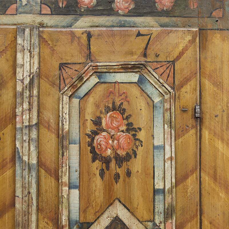 Painted Folk Art Bridal Cupboard