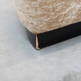 Beige chenille sectional sofa, 3 pieces, 1970s