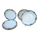 6 assiettes plates porcelaine ancienne Art Deco Pierre Guez Marseille