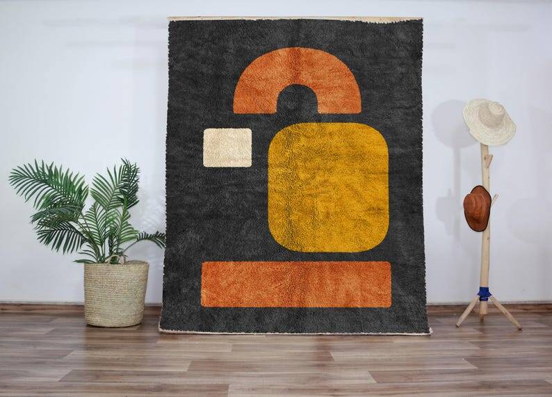 Tapis beni ouarine fait main traditionnel 250cmx150cm