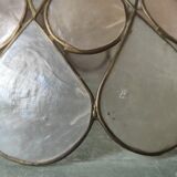 Vintage mother-of-pearl and brass pendant lamp