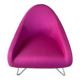 Pink fabric designer armchair