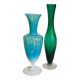 Duo de vases soliflores en verre soufflé vintages