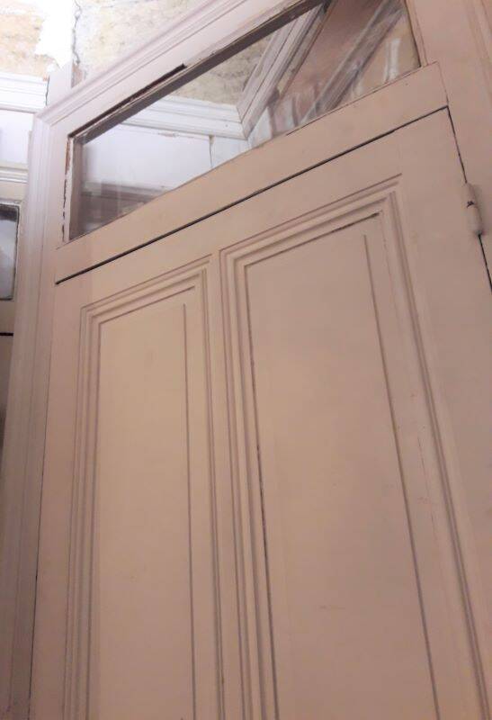Haussmannian door 83x220 with old glazed transom frame 102x300 chassis