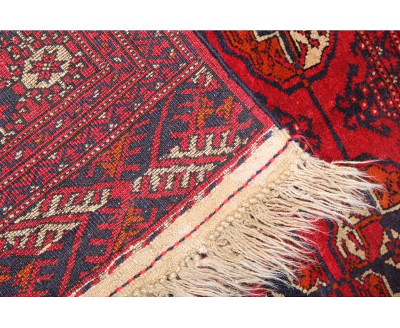 Tapis oriental en laine carrée tapis rouge traditionnel 95x97cm | Selency