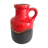 Vase soliflore en ceramique rouge et marron vintage années 60-70