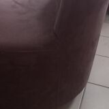 Fauteuil pivotant nubuck marron