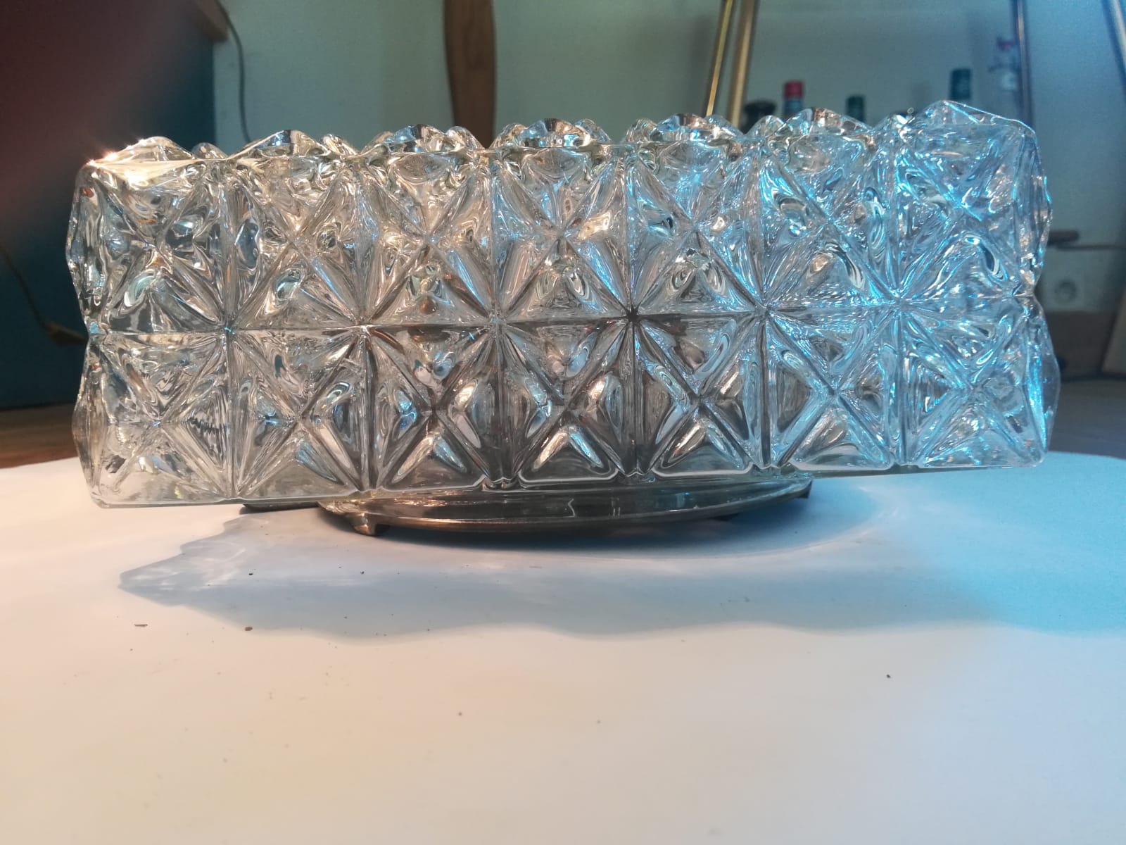 Cast glass ceiling lamp