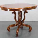 1930s Bentwood Table with Walnut Top Finish, Czechoslovakia