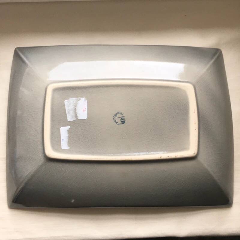 Vintage Grey Montgolfier Rectangular Plate 32 x 24 cm